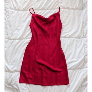 Urban Outfitters Mallory Cowl Neck Slip Dress in Red